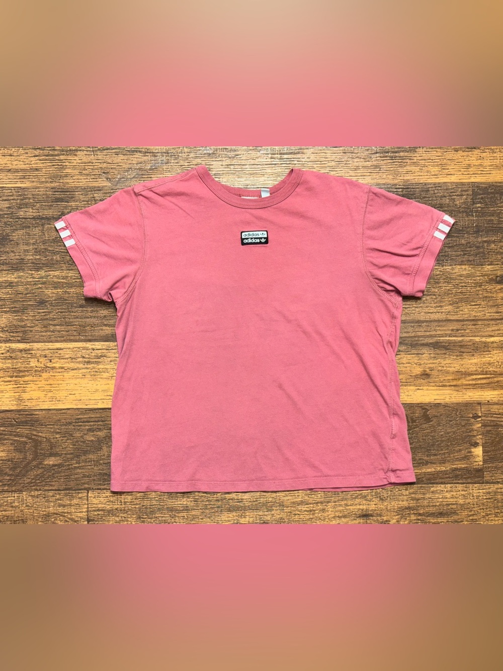 adidas Pink Short Sleeve Logo Tee for Kids